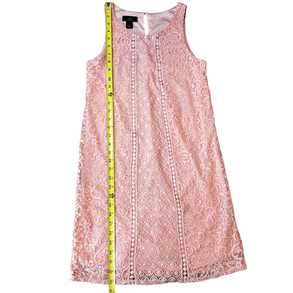 I.N. San Francisco A-Line Light Pink Floral Lace Short Dress Size Small - Picture 4 of 8